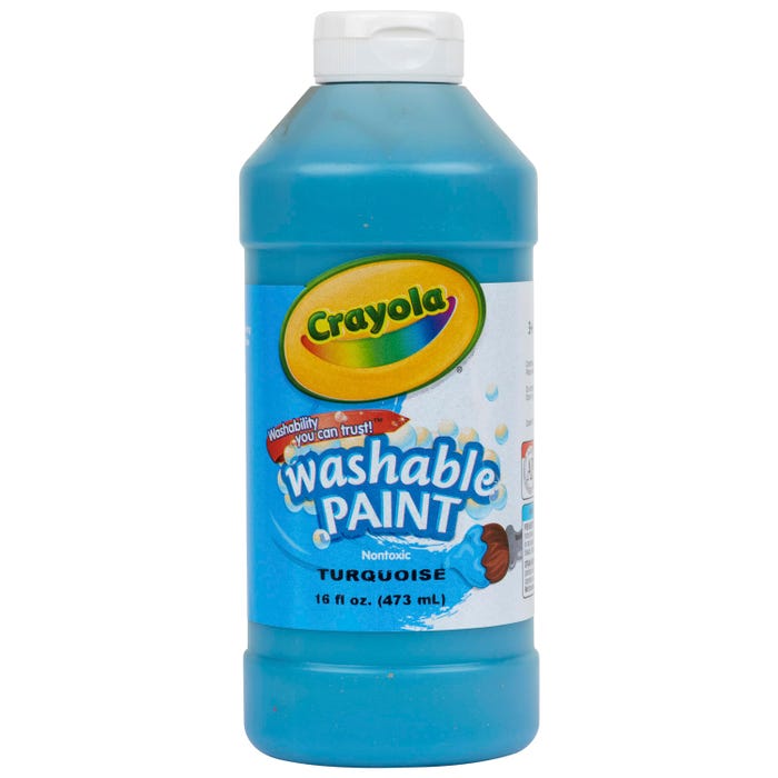 Crayola Washable Paint, 1 Pint Bottle, Turquoise