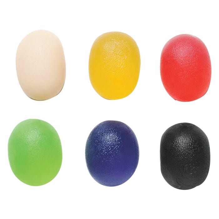 CanDo Gel Squeeze Ball, Large Cylindrical, Set of 6