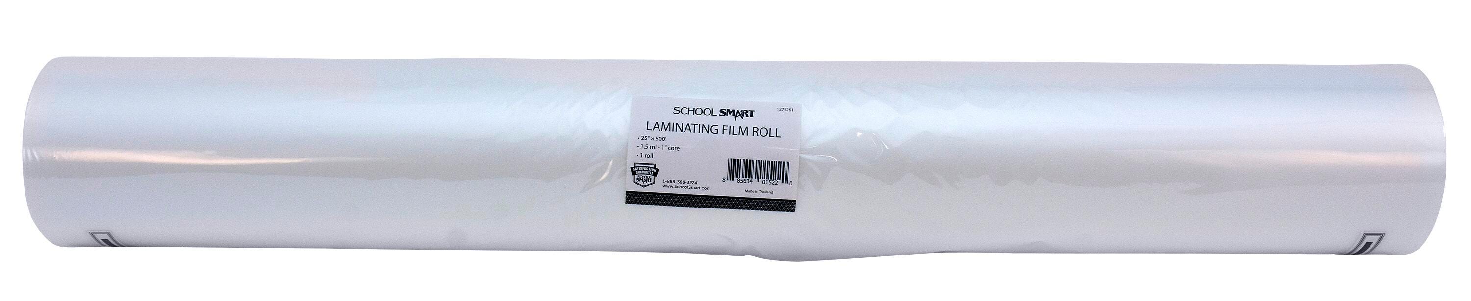 School Smart Laminating Film Roll, 25 Inches x 500 Feet, 1.5 Mil Thick, 1 Inch Core, High Gloss 1277261
