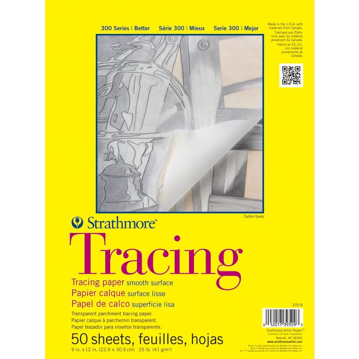 Strathmore Medium Bound Parchment Tracing Pad, 9 x 12 Inches, 50 Sheets