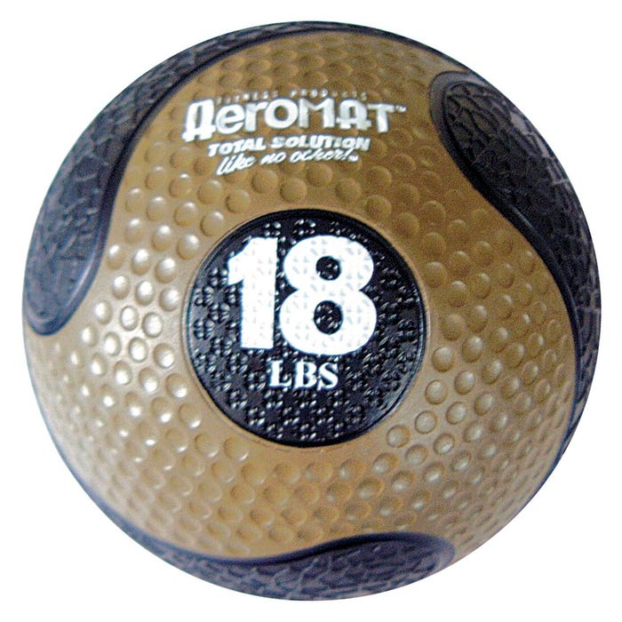 Aeromat Deluxe Medicine Ball, 18 Pounds, Black and Copper