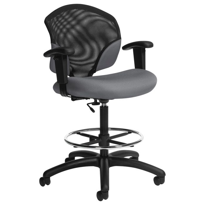 Global Industries Tye Mesh Low Back Drafting Stool, 25 x 26 x 44-1/2 Inches