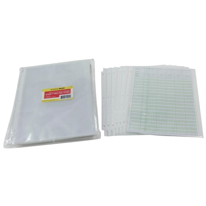 School Smart Heavy Duty Sheet Protectors, 8-1/2 x 11 Inches, Crystal Clear, Pack of 100