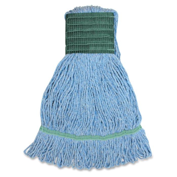 Genuine Joe Synthetic Blend Wide Band Medium Mophead, Blue