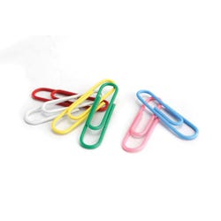 School Smart Vinyl Coated Paper Clip, 1-1/4 Inches, Assorted Colors, Pack of 100 023959