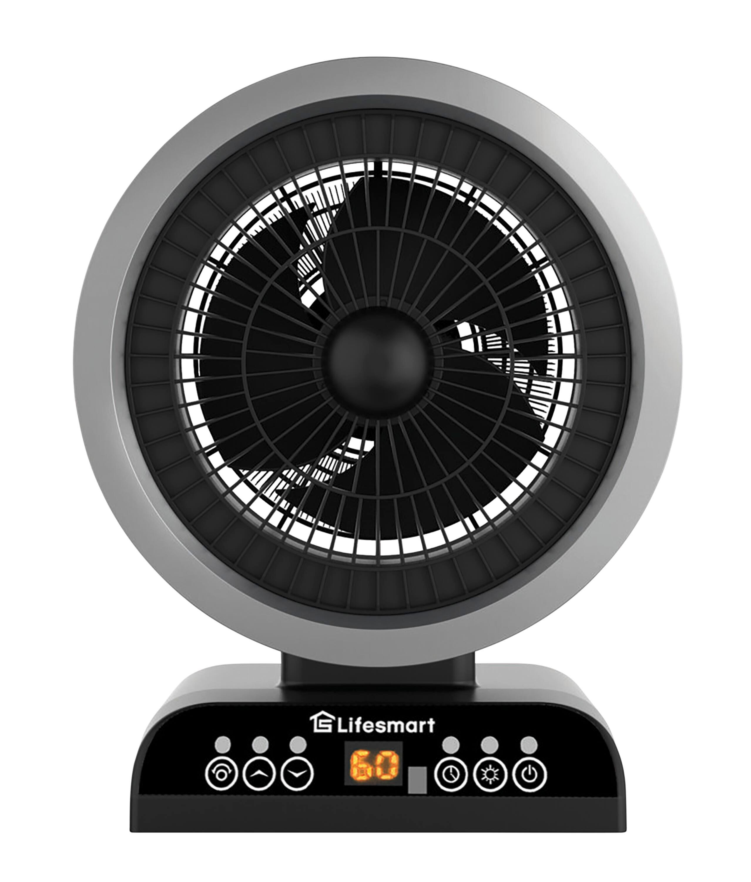 Image for LifeSmart 2-in-1 Digital Fan Heater with Oscillation, Black/Silver from School Specialty