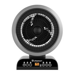 LifeSmart 2-in-1 Digital Fan Heater with Oscillation, Black/Silver 2124954