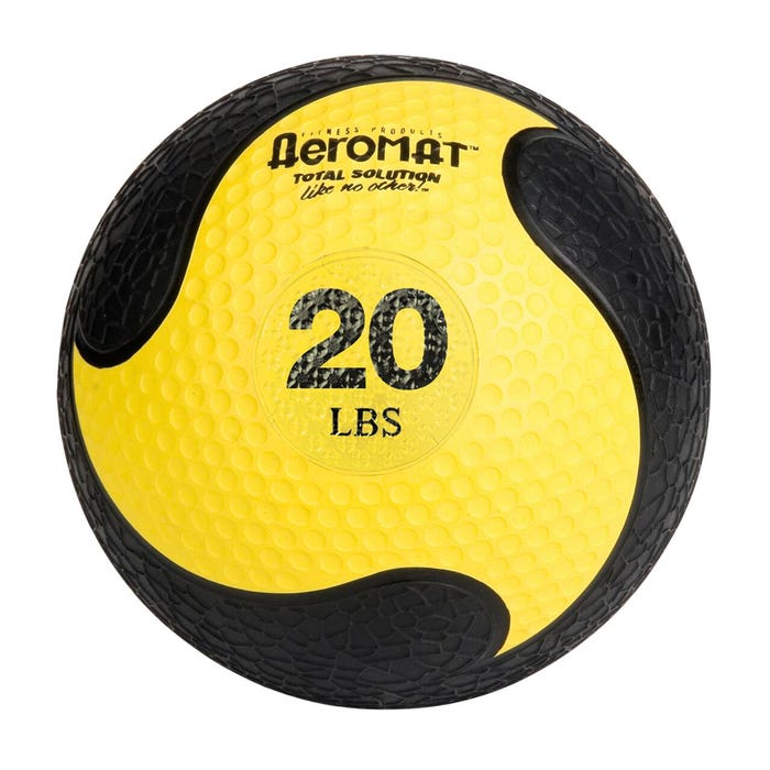 Aeromat Deluxe Medicine Ball, 20 Pounds, Black and Yellow