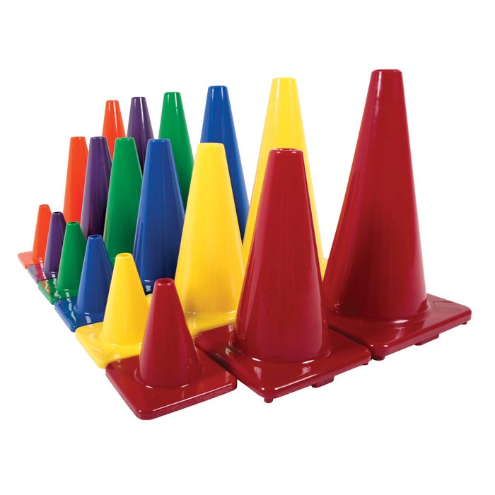Poly Enterprises Classic Game Cones, 12 Inches, Set of 6