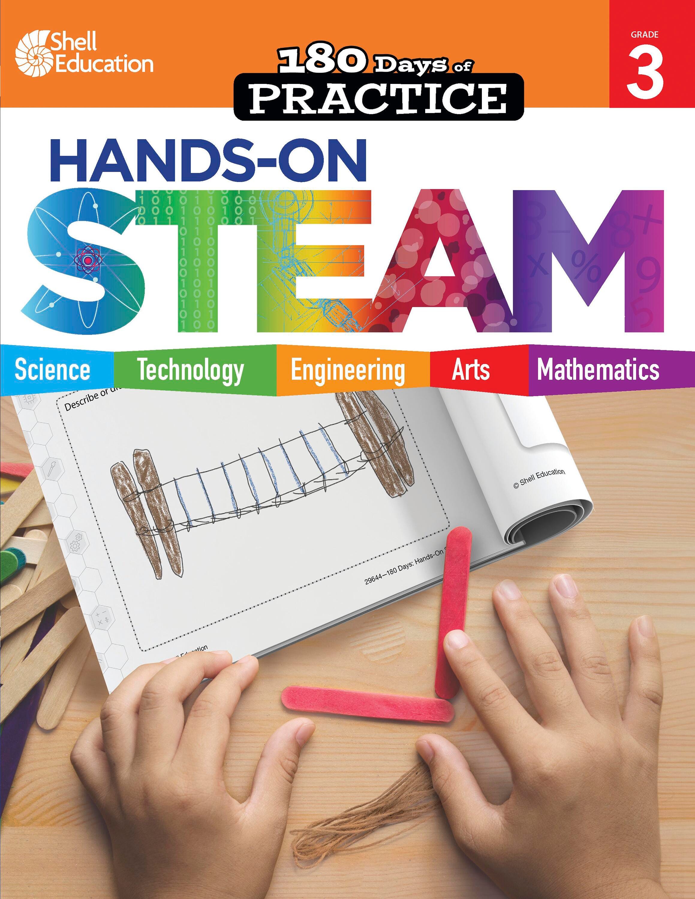 Shell Education 180 Days: Hands-On STEAM, Grade 3 2097279