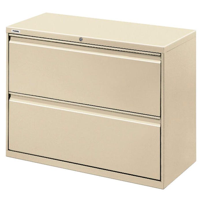 Lorell Lateral File Cabinet, Putty, 42 x 18-5/8 x 28-1/8 Inches