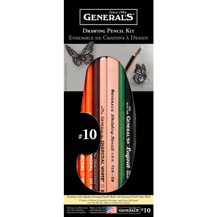 General's Drawing Pencil Kit #10, Assorted Tools, Set of 13