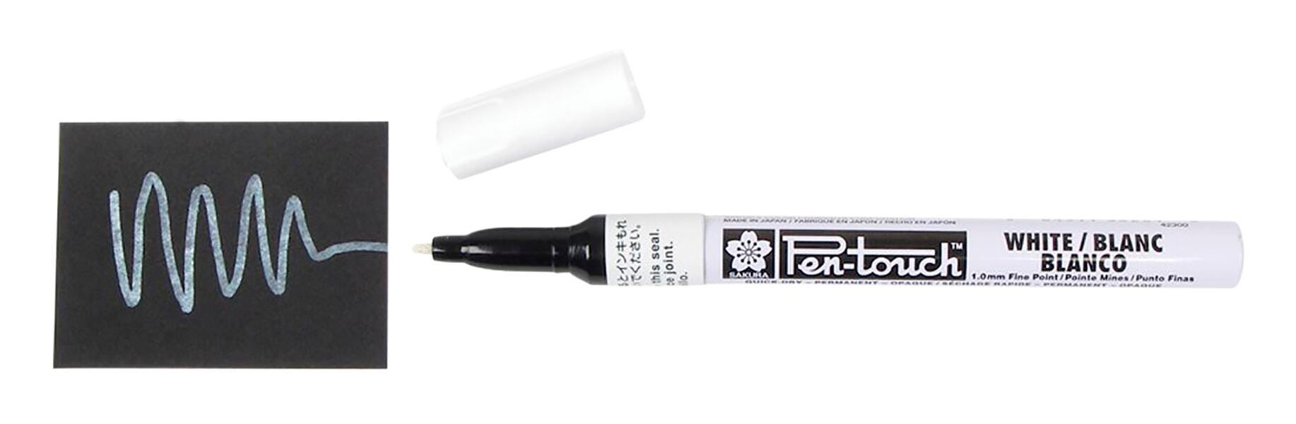 Sakura Pentouch Paint Marker, Fine Tip, Metallic White, Each 227628