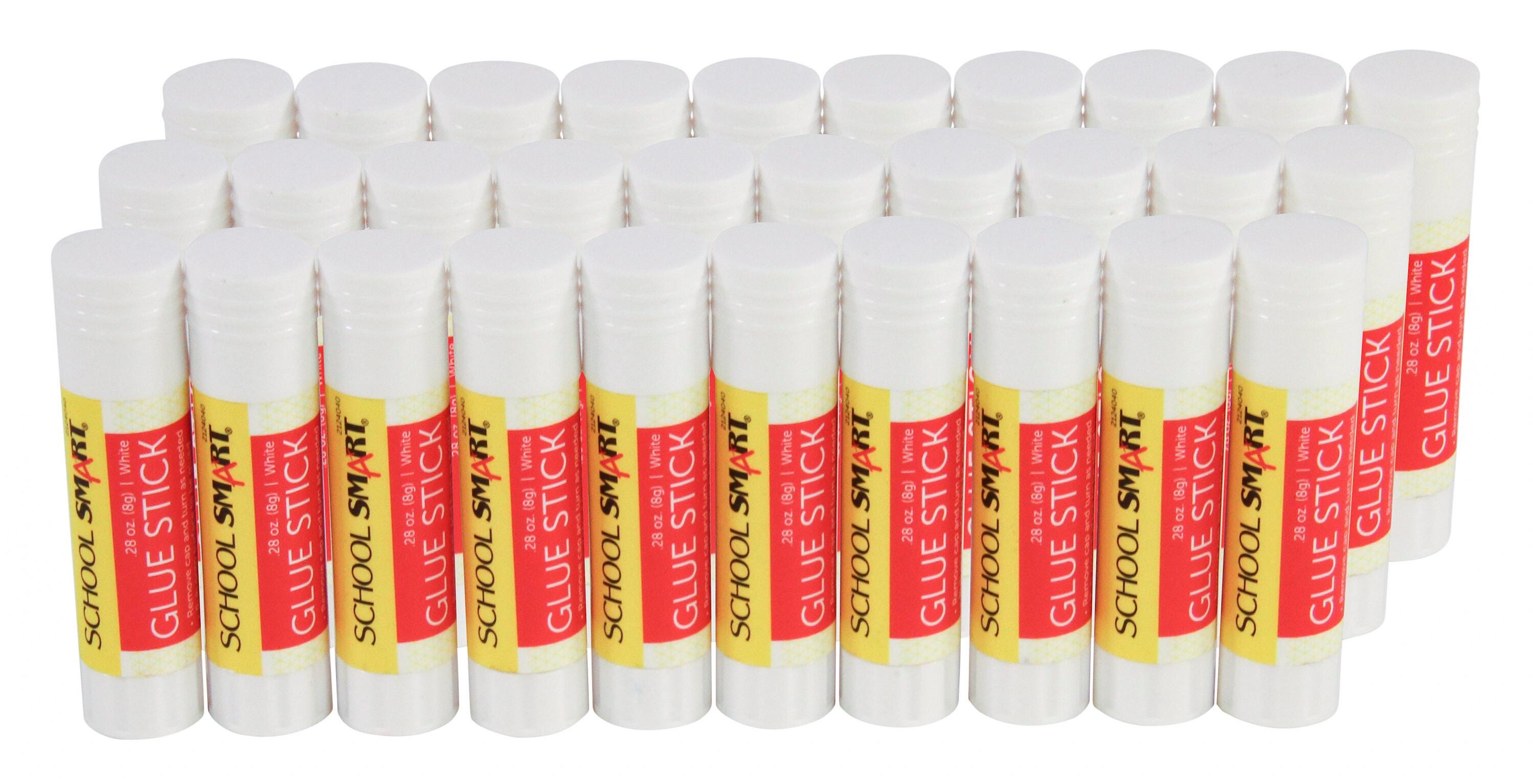 School Smart Glue Sticks, 0.28 Ounces, White and Dries Clear, Pack of 30 2124039