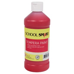 School Smart Tempera Paint, Red, 1 Pint Bottle