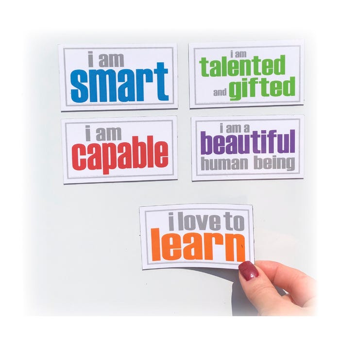 Inspired Minds Self-Esteem Booster Magnets, Assorted, Set of 5