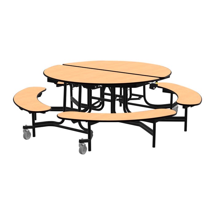 Classroom Select Mobile Table with Benches, Round, 60 Inches
