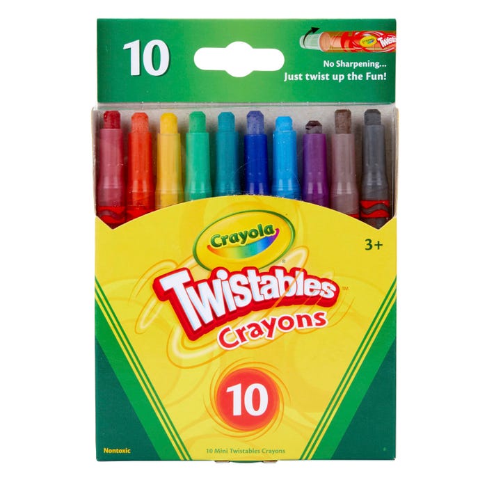 Crayola Mini Twistables Crayons, Assorted Colors, Set of 10