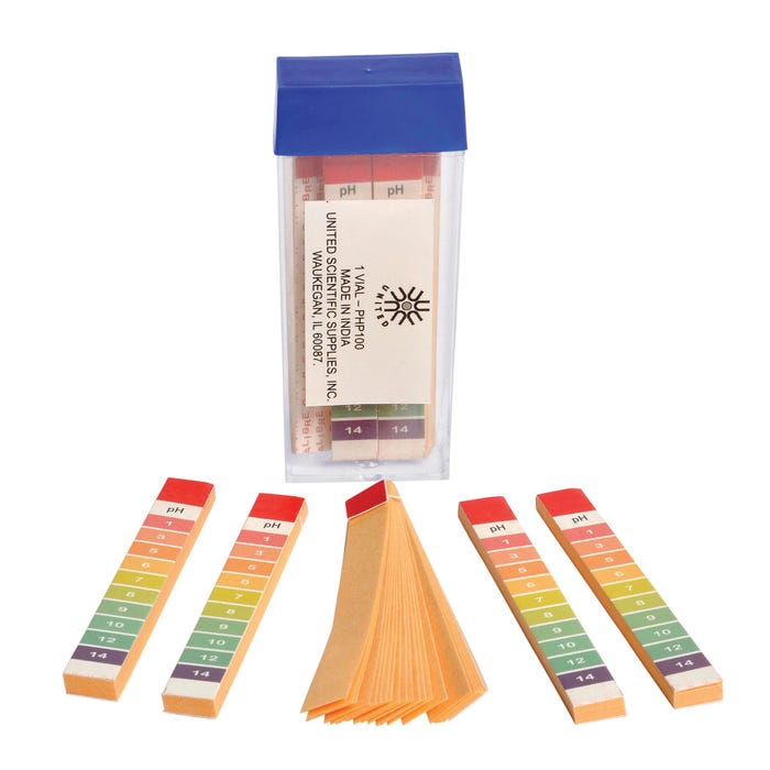 United Scientific pH Paper, Wide Range, 1-14 pH Units, Pack of 100