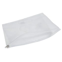 School Smart Zipper Binder Pouches , 7 x 10 Inches, Clear and White, Pack of 24 081954