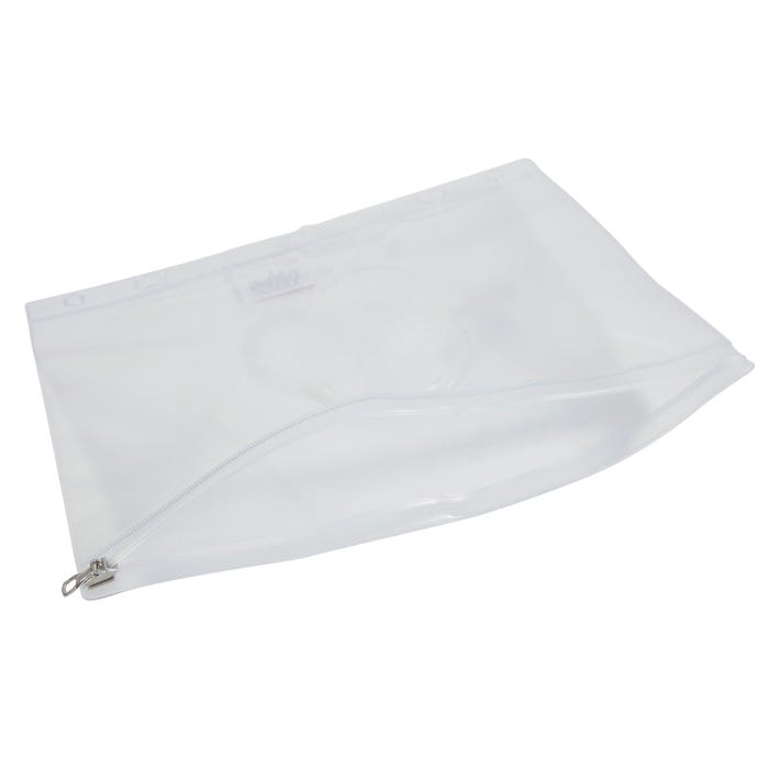 School Smart Zipper Binder Pouches , 7 x 10 Inches, Clear and White, Pack of 24