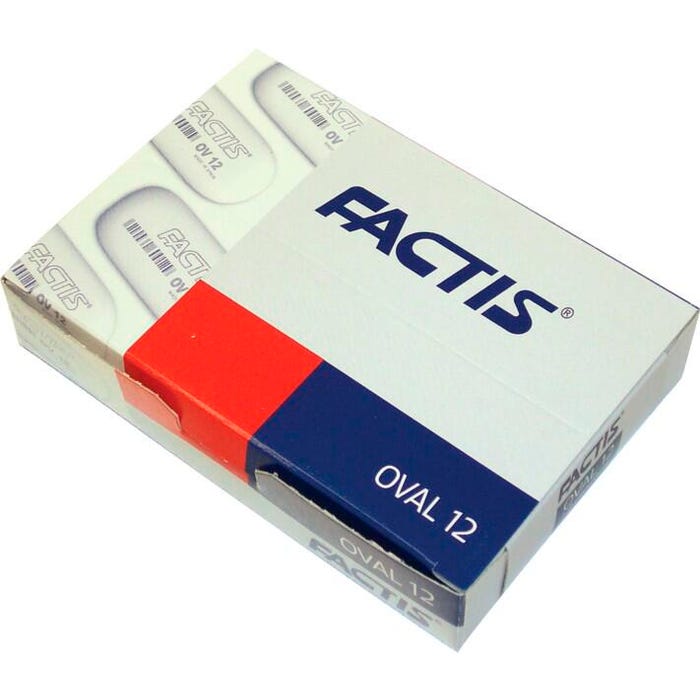 Factis Soft Oval Eraser, White, Pack of 12