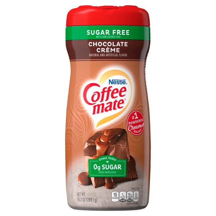 Coffee mate Creamy Chocolate, Non-dairy Creamer, Sugar Free, Each