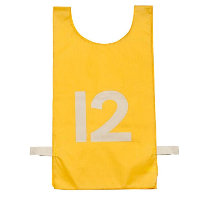 Champion Sports Numbered Heavyweight Nylon Pinnies, Youth, Yellow, Set of 12