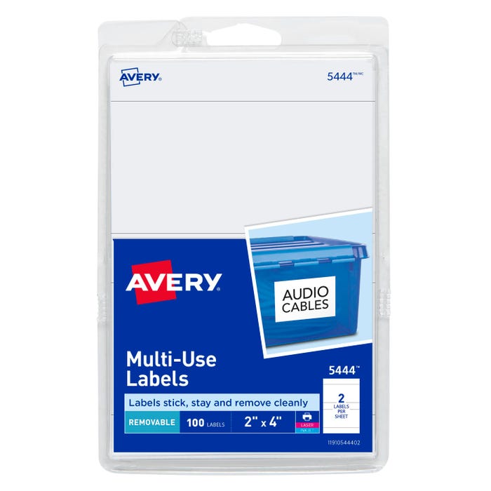 Avery Removable ID Labels, 2 x 4 Inches, Pack of 100