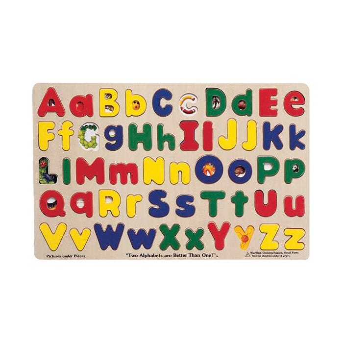 Melissa & Doug Colorful Uppercase and Lowercase Alphabet Puzzle, 52 Pieces