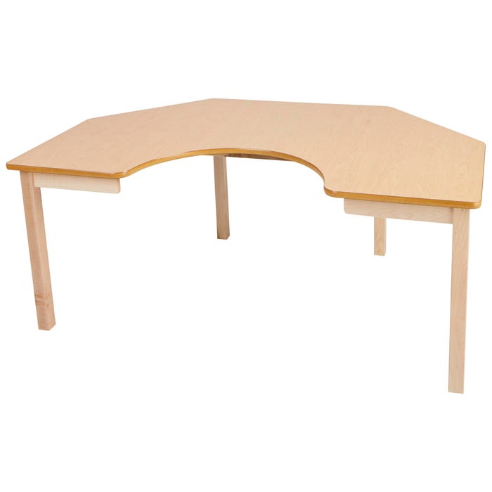 Childcraft Wood Table, Laminate Top, Kidney Shaped, 58 x 36 x 26 Inches