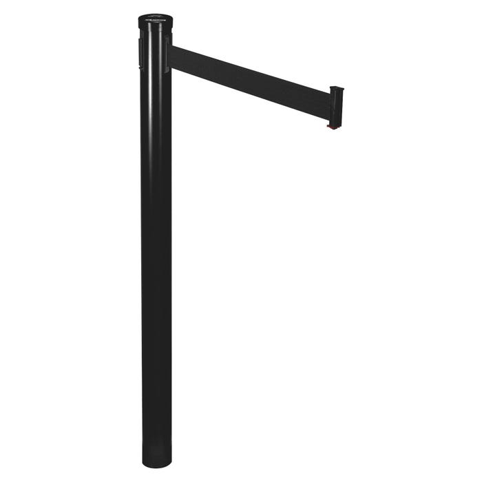 Tatco Adjusta-Tape Crowd Control Stanchion Post, 40 in, Steel, Black, Pack of 2