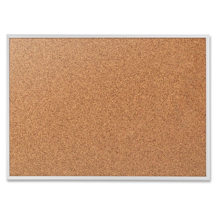 Quartet Bulletin Board with Brackets, 72 x 48 Inches, 1-1/8 in Frame, Aluminum Frame, Cork Horizontal/Vertical Mount