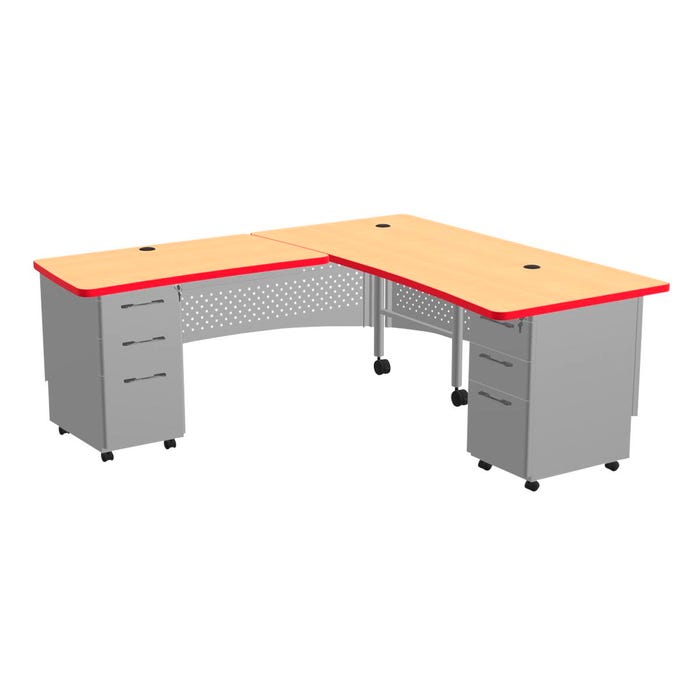 Classroom Select NeoClass Double Pedestal Right or Left Return Teacher's Desk, 72 x 79 x 30 Inches