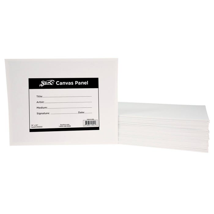 Sax Genuine Canvas Panels, 16 x 20 Inches, White, Pack of 36