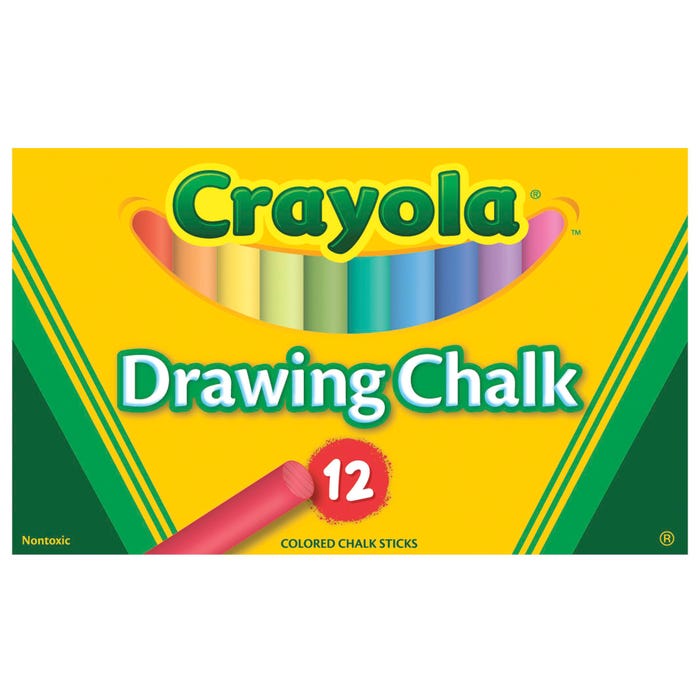 Crayola Drawing Chalk, Assorted Colors, Set of 12