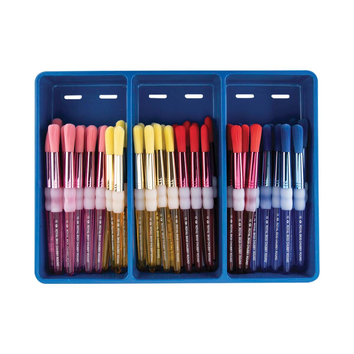 Royal & Langnickel Big Kids Choice Chubby Round Classroom Brush Set, Assorted, Set of 48 1370729