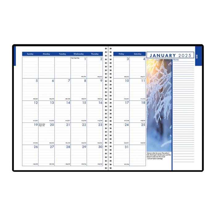 House of Doolittle, Recycled, Weekly And Monthly Calendar Planner, Earthscape, Black, 2024-2025, 8-1/2 x 11 Inches