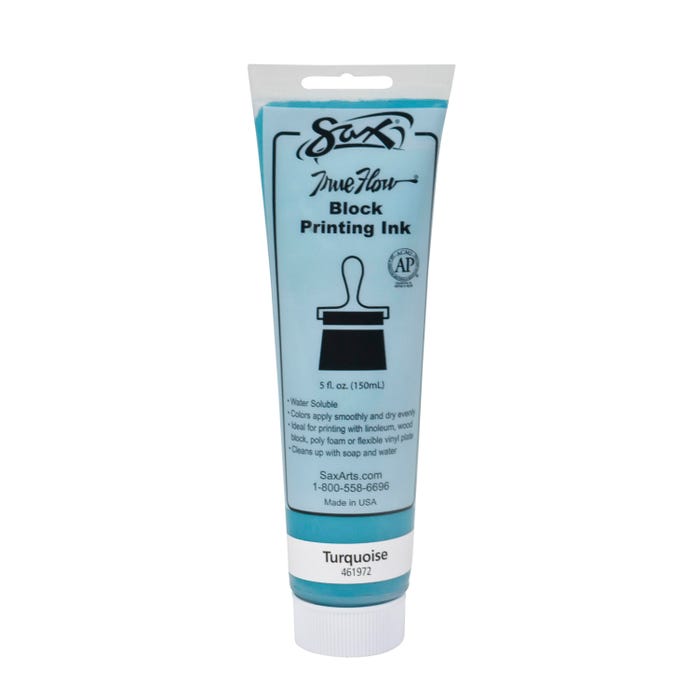 Sax Water Soluble Block Printing Ink, 5 Ounce Tube, Turquoise