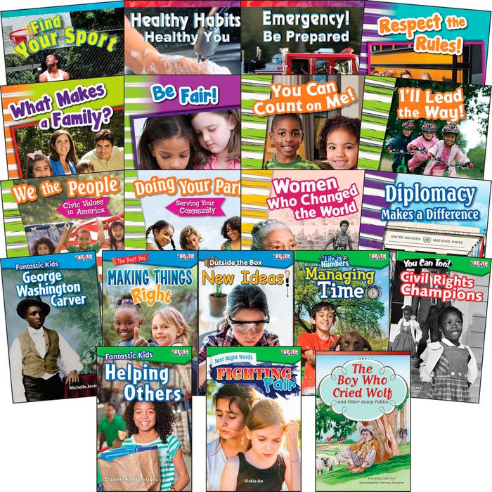 Teacher Created Materials Essential Classroom Bin for Social Emotional Learning, 20-Book Set for Grades 2-3