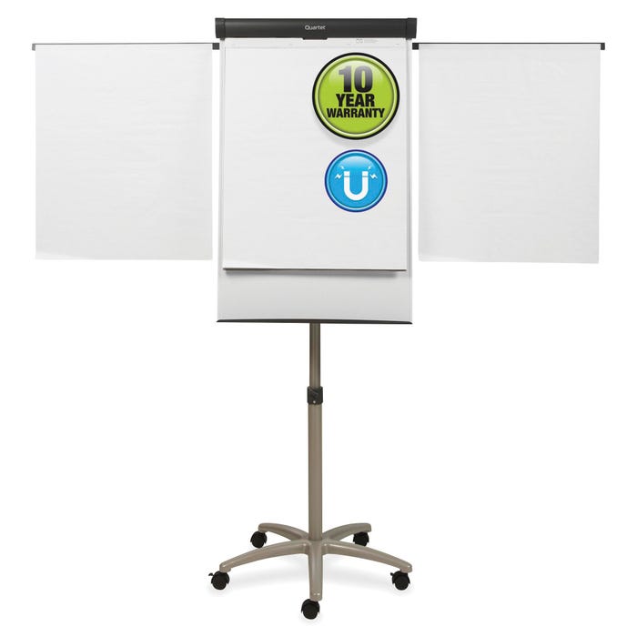 Quartet Compass Mobile Presentation Easel, Magnetic Easel/Flipchart, 24 x 36 Inches, Graphite Frame