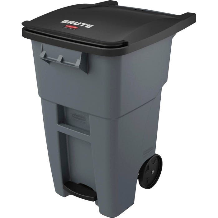 Rubbermaid Brute Step-On Rollout Container, 50 Gallon, Gray