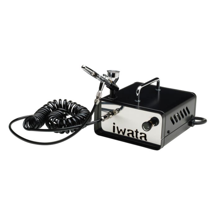 Iwata Ninja Jet Compact Portable Air Compressor with Airbrush Holder
