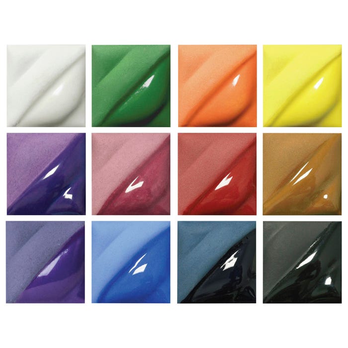 AMACO Velvet Underglaze Classroom Pack, Pint, Assorted Colors, Set of 12