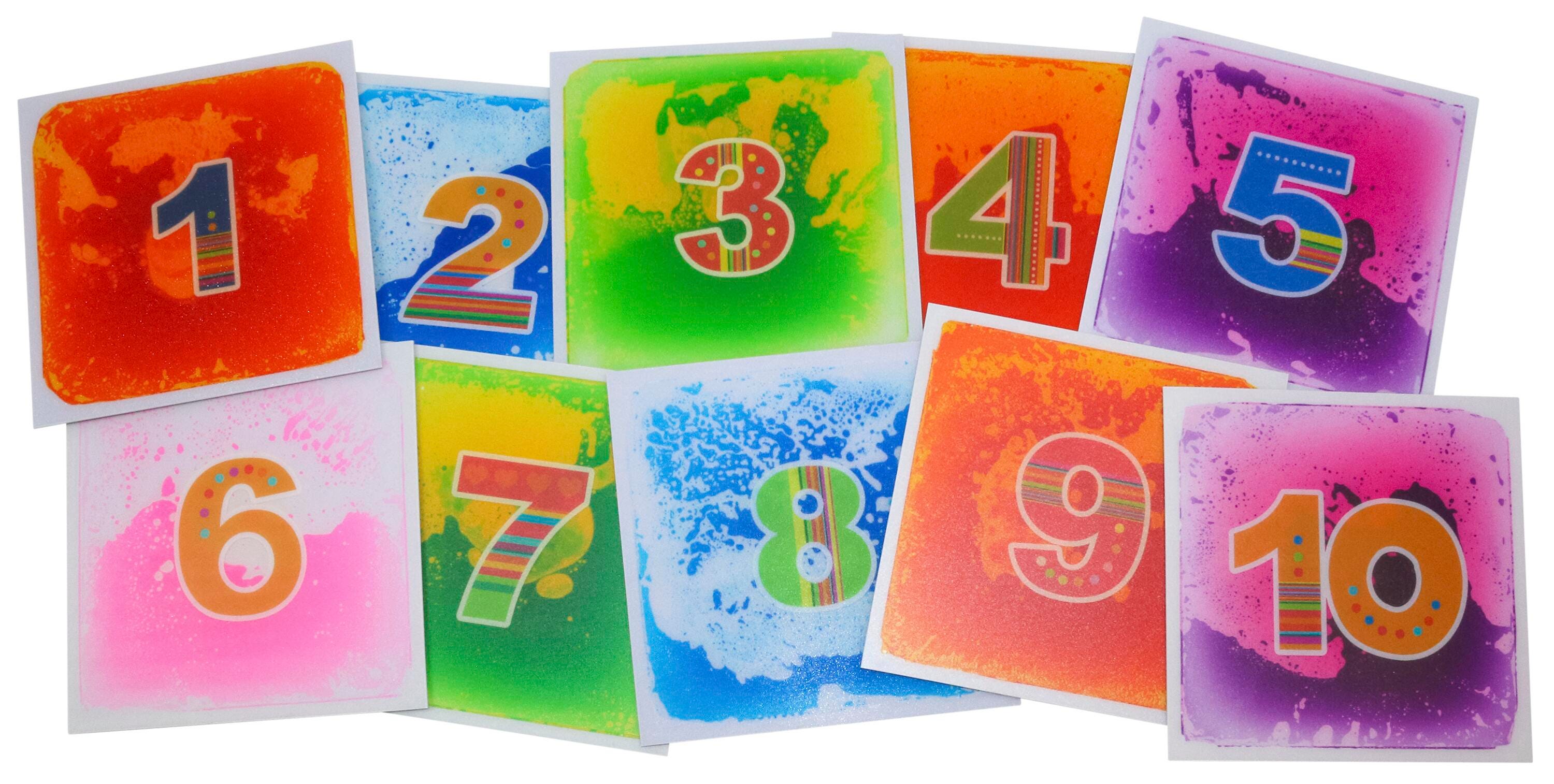 Abilitations Sensory Gel Floor Tiles, Numbered, Set of 10 2149897
