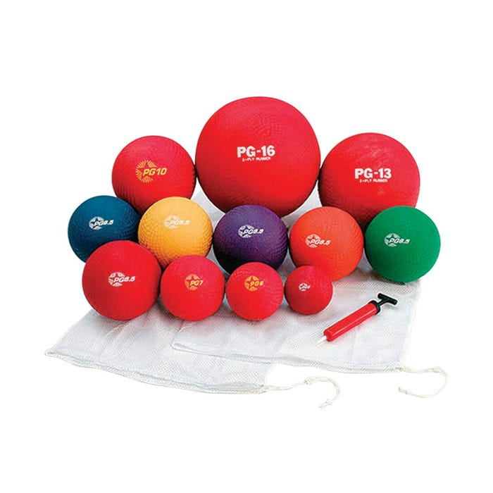 Champion Sports Playground Balls, Assorted Sizes and Colors, Set of 12