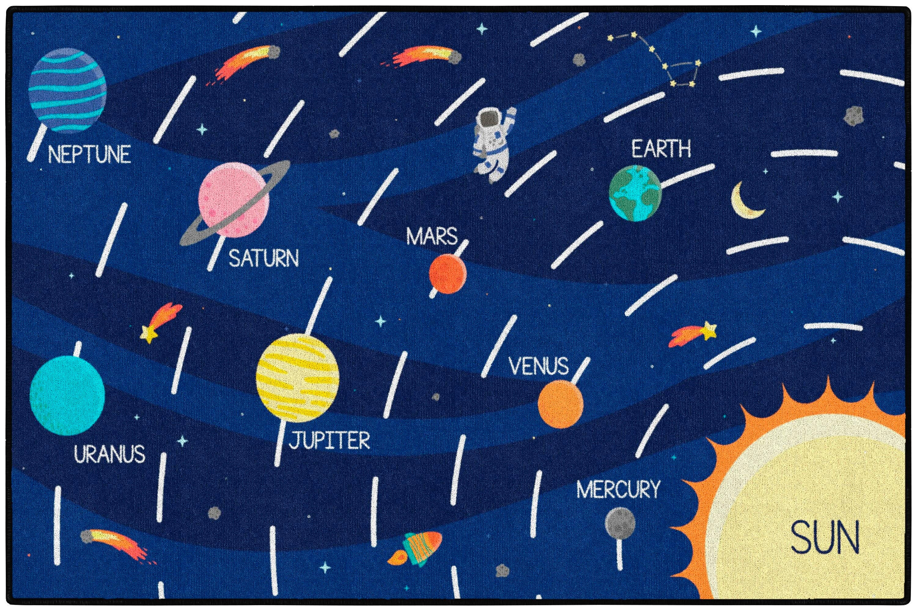 Childcraft ABC Furnishings Up In Space Carpet, Rectangle 4002106