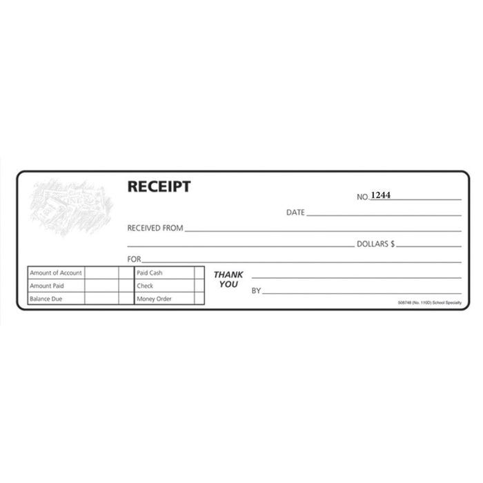 Hammond & Stephens 2-Part Carbonless Record Receipt Book, 8-1/2 x 11 Inches, 240 Receipts, Pre-Numbered