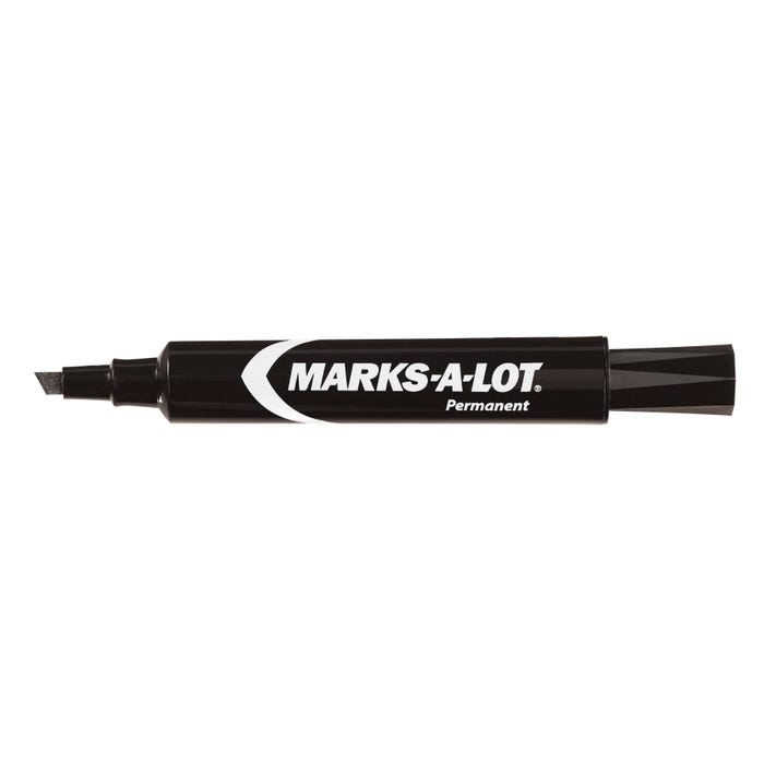 Avery Marks-A-Lot Desk-Style Permanent Marker, Chisel Tip, Black, Pack of 36