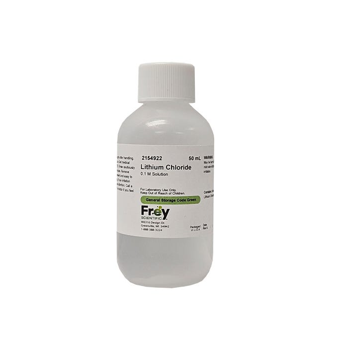 Frey Scientific Lithium Chloride, 0.1M Solution, 50mL